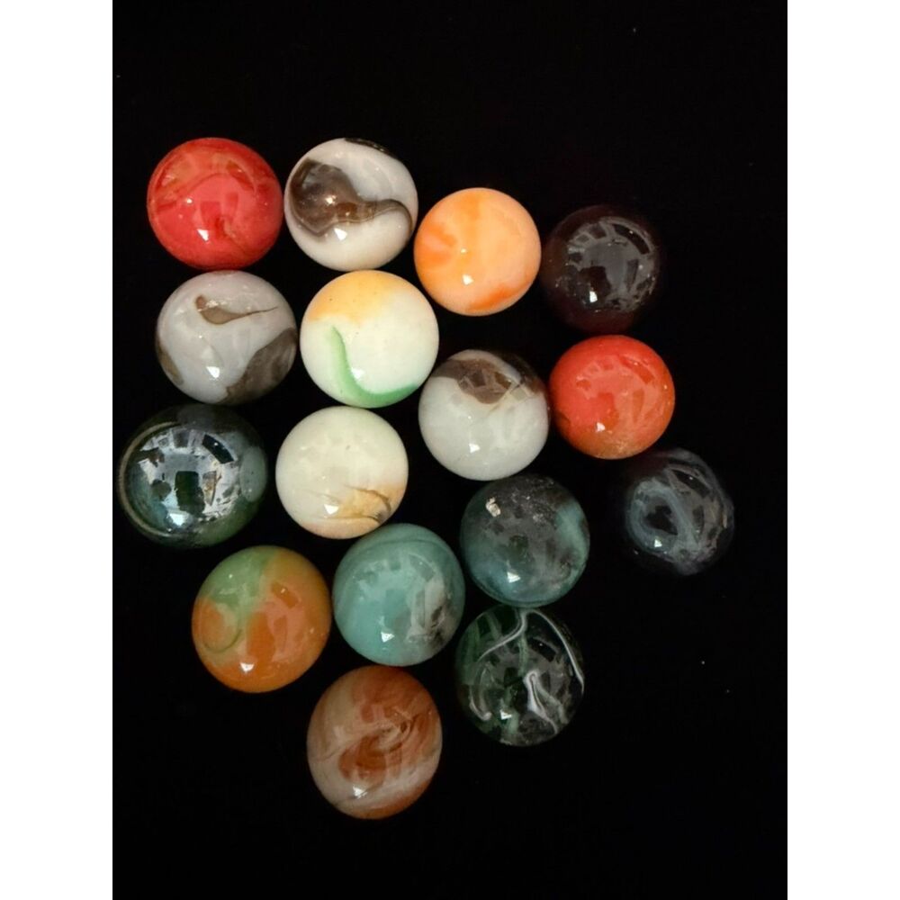 Lot of vtg. swirl and art glass marbles